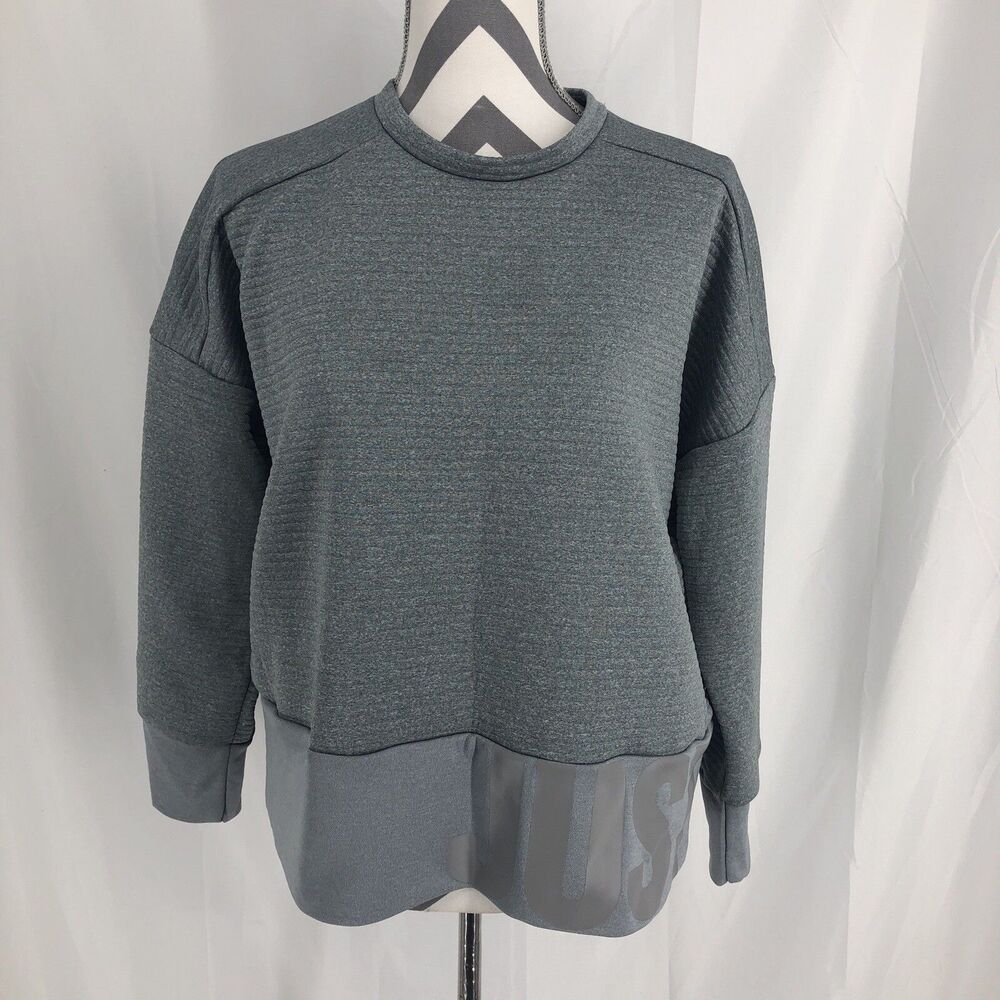 Nike Dry Fit Gray Training Double Knit Crew Neck Oversized Shirt AH8982 Medium